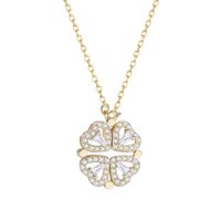 Fashion Four-leaf Clover Zircon Necklace S925 Sterling Silver Clavicle Chain sku image 1