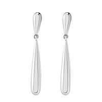 New S925 Sterling Silver Long Tassel Drop-shaped Texture Earrings sku image 1
