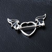 Fashion Piercing Jewelry Heart-shaped Wings Titanium Steel Breast Ring sku image 1