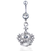 New Piercing Belly Dance Jewelry Diamond Crown Belly Button Ring sku image 1