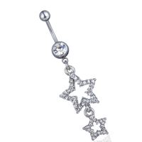 Fashion Piercing Jewelry Diamond Star Pendant Belly Button Ring Wholesale sku image 1