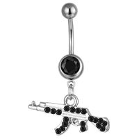 Wholesale Body Piercing Jewelry Gun-shaped Geometric Small Pendant Navel Ring sku image 3