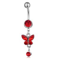 Spot Wholesale European And American Piercing Jewelry Butterfly Strap Belly Button Ring Belly Button Nail sku image 2