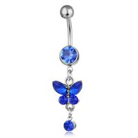 Spot Wholesale European And American Piercing Jewelry Butterfly Strap Belly Button Ring Belly Button Nail sku image 4