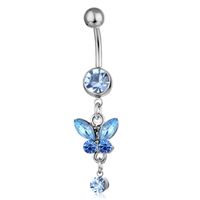 Spot Wholesale European And American Piercing Jewelry Butterfly Strap Belly Button Ring Belly Button Nail sku image 5