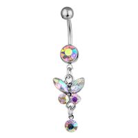 Spot Wholesale European And American Piercing Jewelry Butterfly Strap Belly Button Ring Belly Button Nail sku image 6