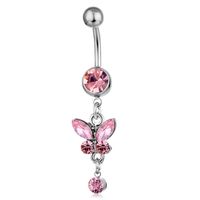 Spot Wholesale European And American Piercing Jewelry Butterfly Strap Belly Button Ring Belly Button Nail sku image 7