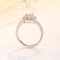 Korean Copper Diamond-encrusted Four-claw Zircon Couple Ring Female sku image 2