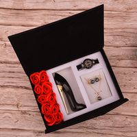 Fashion Ladies Watch Perfume Necklace Stud Earrings Set Mother's Day Gift sku image 3