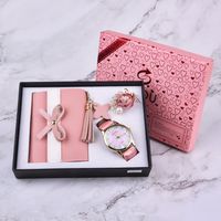 New Creative Fashion Flower Pearl Brooch Watch Wallet Set Mother's Day Gift sku image 4