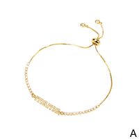 New Fashion Simple Zircon Letter Copper Gold-plated Bracelet Wholesale sku image 4