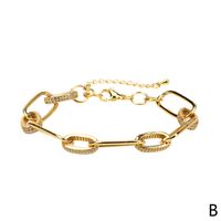 Nuevo Brazalete De Apilamiento De Cuentas Chapado En Oro De Cobre De Moda Simple Con Incrustaciones De Diamantes sku image 5