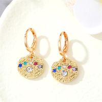 Retro Round Multi-color Devil's Eye Shape Inlaid Zircon Metal Drop Earrings Wholesale sku image 8