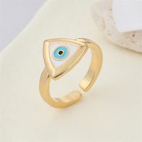 Fashion Colorful Metal Triangle Eye Ring Geometric Devil's Eye Ring sku image 1