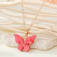 Fashion Simple Acrylic Butterfly Alloy Necklace sku image 5