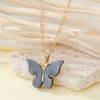 Fashion Simple Acrylic Butterfly Alloy Necklace sku image 7