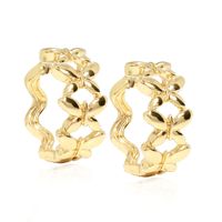 Retro Solied Color Butterfly Shaped Hollowed Alloy Hoop Earrings Wholesale sku image 1