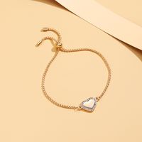 Jewelry Hand Valentine's Day Gift Heart Alloy Diamond Bracelet Adjustment sku image 1