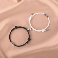 Nouveaux Bracelets De Couple Colorés En Acier Inoxydable Avec Aimant En Forme De Coeur sku image 2