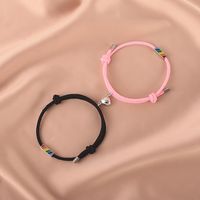 Nouveaux Bracelets De Couple Colorés En Acier Inoxydable Avec Aimant En Forme De Coeur sku image 3