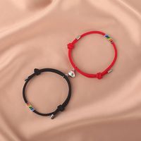 Nouveaux Bracelets De Couple Colorés En Acier Inoxydable Avec Aimant En Forme De Coeur sku image 4