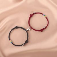 Nouveaux Bracelets De Couple Colorés En Acier Inoxydable Avec Aimant En Forme De Coeur sku image 5
