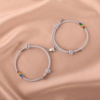 Neue Mode Herzförmige Magnet Edelstahl Bunte Paar Armbänder sku image 8