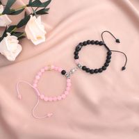 New Zircon Crown Hand-woven Beads Magnetic Clasp Couple Bracelet Set sku image 4