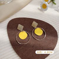 Fashion Yellow New Summer Female Simple Alloy Earrings sku image 5