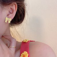 Fashion Yellow New Summer Female Simple Alloy Earrings sku image 14