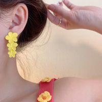 Fashion Yellow New Summer Female Simple Alloy Earrings sku image 10