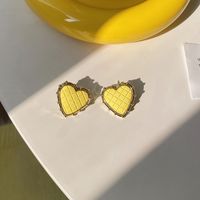 Fashion Yellow New Summer Female Simple Alloy Earrings sku image 17