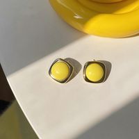 Fashion Yellow New Summer Female Simple Alloy Earrings sku image 18