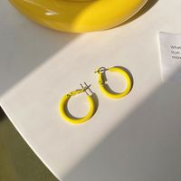 Fashion Yellow New Summer Female Simple Alloy Earrings sku image 13