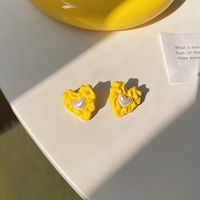 Fashion Yellow New Summer Female Simple Alloy Earrings sku image 16