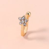 Fashion Alloy Diamond U-shaped Golden Plum Snowflake Star Fake Nose Clip sku image 1