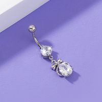 Fashion Angel Zircon Navel Nail Bow Belly Button Ring Human Body Piercing Jewelry sku image 1