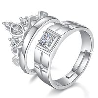 Korean Couple Ring Men And Women Crown Copper Ring Wholesale main image 6