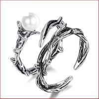 Neuer Mode-rosenknospen-ring Weiblicher Retro-kupfer Offener Ring main image 1