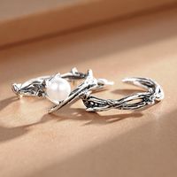 New Fashion Rose Bud Ring Female Retro Copper Open Ring main image 4