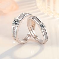 Wholesale Jewelry Set With Zircon Open Ring Simle Copper Plated Platinum Ring main image 3