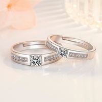 Wholesale Jewelry Set With Zircon Open Ring Simle Copper Plated Platinum Ring main image 4