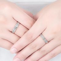Wholesale Jewelry Set With Zircon Open Ring Simle Copper Plated Platinum Ring main image 5