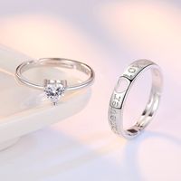 Heart-shaped Opening Couple Tanabata Gift Copper Ring Jewelry Wholesale main image 3