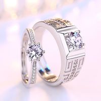 Six-claw Open Couple Men And Womenwedding Pair Ring Jewelry Copper main image 3