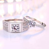 Six-claw Open Couple Men And Womenwedding Pair Ring Jewelry Copper main image 4