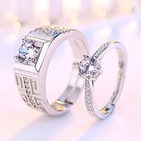Six-claw Open Couple Men And Womenwedding Pair Ring Jewelry Copper main image 5