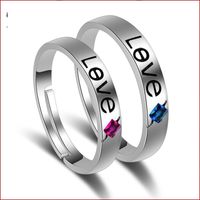 Letter Simple Jewelry Fashion Inlaid Men And Women Couple Copper Rings main image 1
