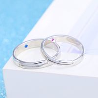 Letter Simple Jewelry Fashion Inlaid Men And Women Couple Copper Rings main image 5