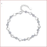 Hand Jewelry Heart-shaped Ladies Zircon Crystal Copper Bracelet Wholesale main image 2